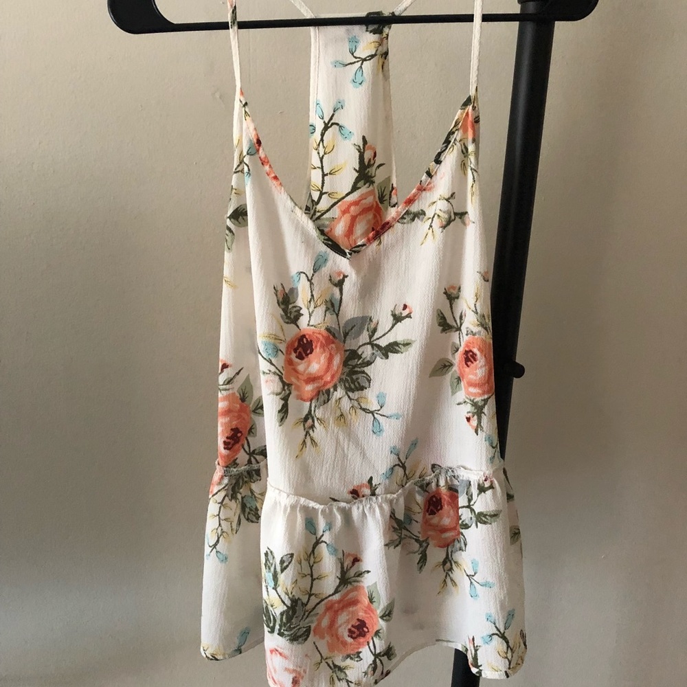Scrappy floral peplum top